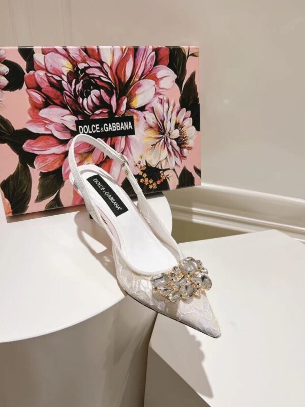 Dolce&Gabbana - RAINBOW LACE SLINGBACKS IN LUREX LACE