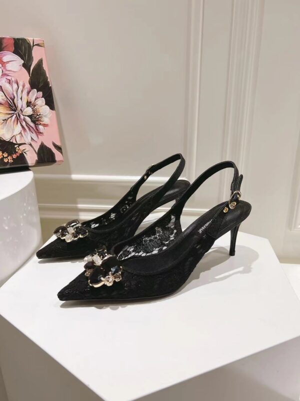 Dolce&Gabbana - RAINBOW LACE SLINGBACKS IN LUREX LACE