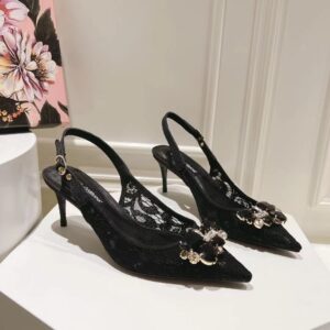 Dolce&Gabbana - RAINBOW LACE SLINGBACKS IN LUREX LACE