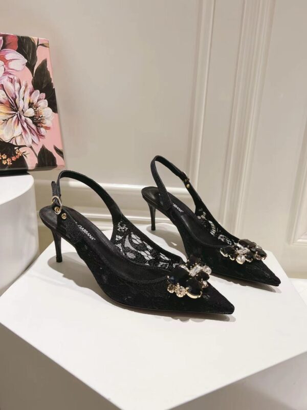 Dolce&Gabbana - RAINBOW LACE SLINGBACKS IN LUREX LACE