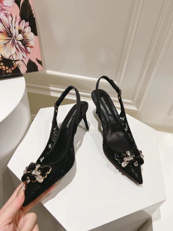 Dolce&Gabbana - RAINBOW LACE SLINGBACKS IN LUREX LACE