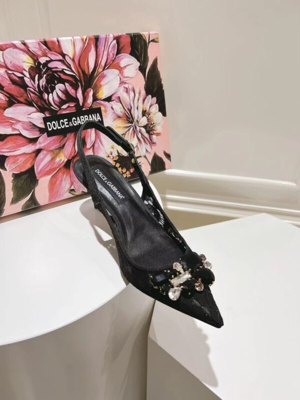 Dolce&Gabbana - RAINBOW LACE SLINGBACKS IN LUREX LACE