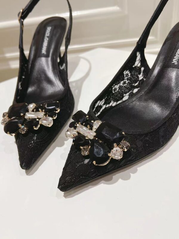 Dolce&Gabbana - RAINBOW LACE SLINGBACKS IN LUREX LACE