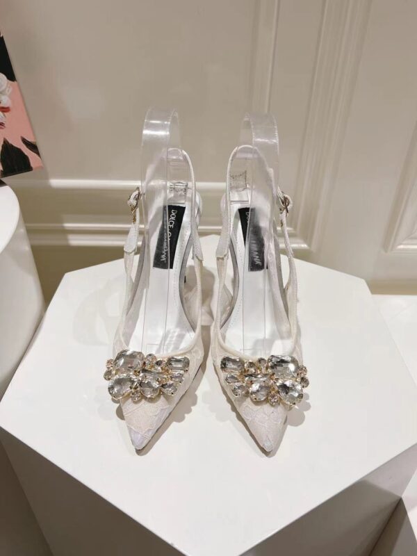 Dolce&Gabbana - RAINBOW LACE SLINGBACKS IN LUREX LACE