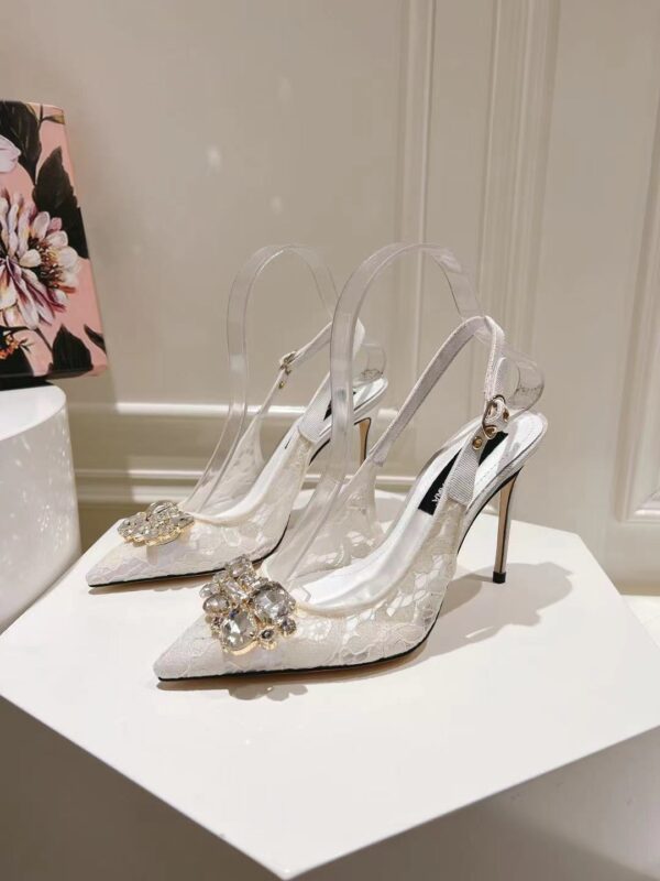 Dolce&Gabbana - RAINBOW LACE SLINGBACKS IN LUREX LACE