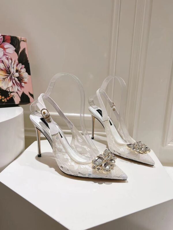 Dolce&Gabbana - RAINBOW LACE SLINGBACKS IN LUREX LACE
