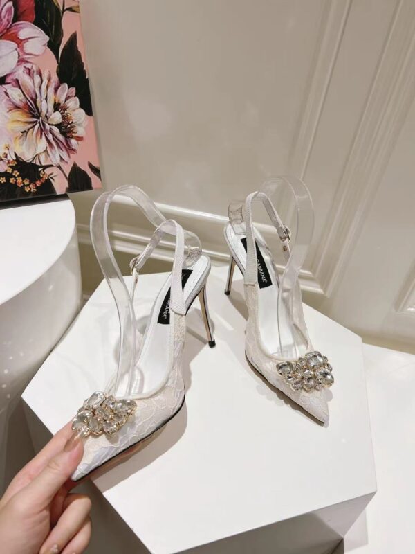 Dolce&Gabbana - RAINBOW LACE SLINGBACKS IN LUREX LACE