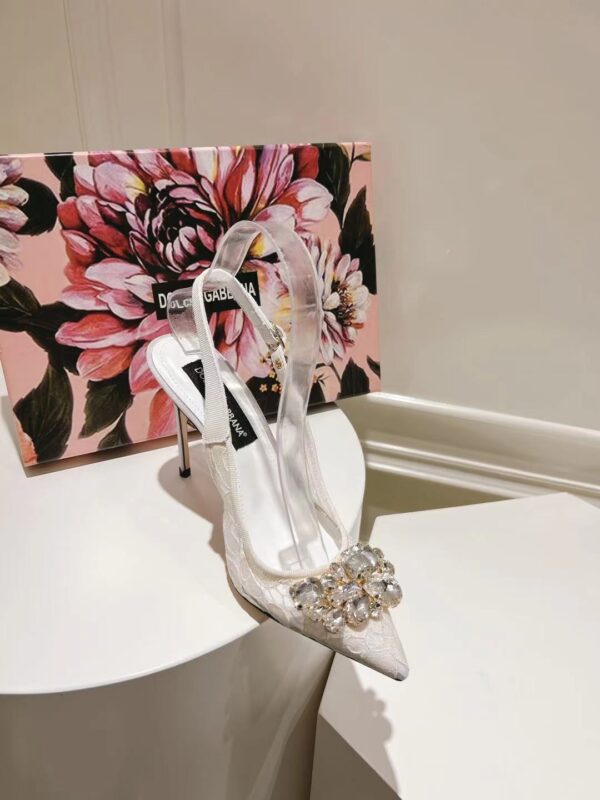 Dolce&Gabbana - RAINBOW LACE SLINGBACKS IN LUREX LACE