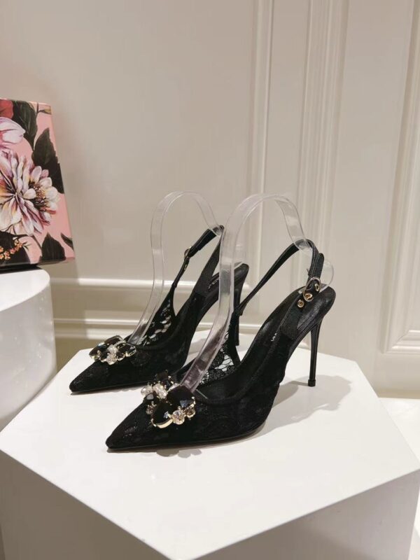 Dolce&Gabbana - RAINBOW LACE SLINGBACKS IN LUREX LACE