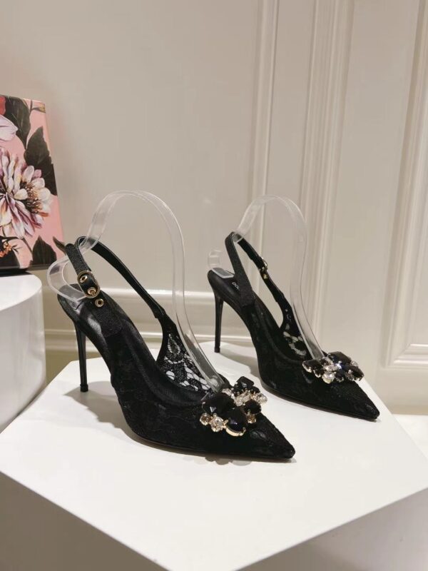 Dolce&Gabbana - RAINBOW LACE SLINGBACKS IN LUREX LACE