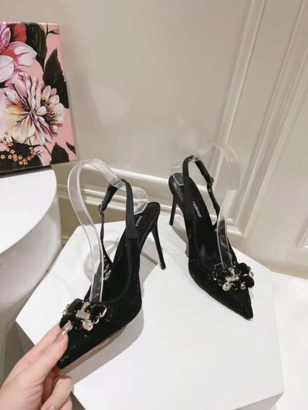 Dolce&Gabbana - RAINBOW LACE SLINGBACKS IN LUREX LACE
