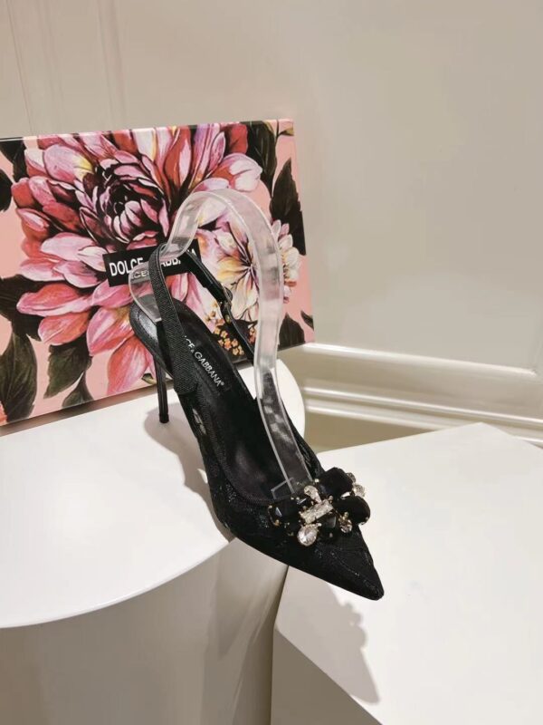 Dolce&Gabbana - RAINBOW LACE SLINGBACKS IN LUREX LACE