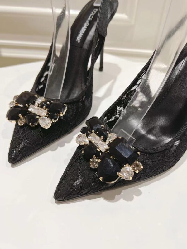 Dolce&Gabbana - RAINBOW LACE SLINGBACKS IN LUREX LACE