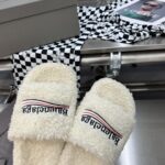 Balenciaga - WOMEN'S FURRY SLIDE SANDAL