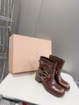 Miu Miu - Vintage-Look Leather Booties