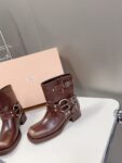 Miu Miu - Vintage-Look Leather Booties