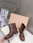 Miu Miu - Vintage-Look Leather Booties