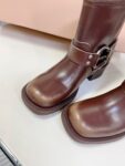 Miu Miu - Vintage-Look Leather Booties