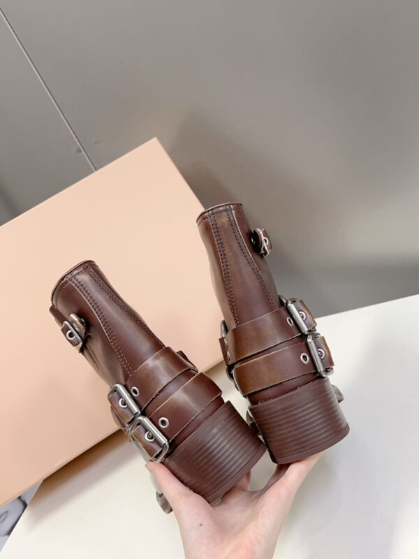 Miu Miu - Vintage-Look Leather Booties