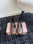 Miu Miu - Brushed Leather T-Strap Brogue Shoes