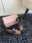 Miu Miu - Brushed Leather T-Strap Brogue Shoes