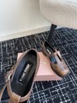 Miu Miu - Brushed Leather T-Strap Brogue Shoes