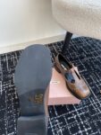 Miu Miu - Brushed Leather T-Strap Brogue Shoes