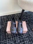 Miu Miu - Brushed Leather T-Strap Brogue Shoes