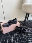 Miu Miu - Brushed Leather T-Strap Brogue Shoes