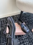 Miu Miu - Brushed Leather T-Strap Brogue Shoes