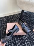 Miu Miu - Brushed Leather T-Strap Brogue Shoes