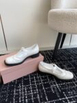 Miu Miu - Brushed Leather T-Strap Brogue Shoes