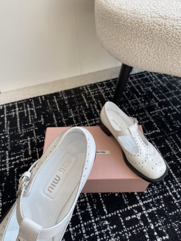 Miu Miu - Brushed Leather T-Strap Brogue Shoes