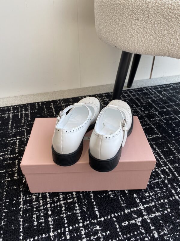 Miu Miu - Brushed Leather T-Strap Brogue Shoes