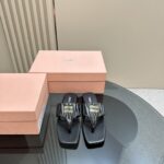 Miu Miu - Matelassé Nappa Leather Thong Sandals