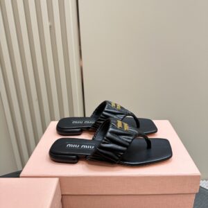 Miu Miu - Matelassé Nappa Leather Thong Sandals