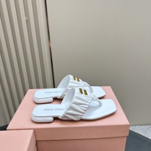 Miu Miu - Matelassé Nappa Leather Thong Sandals