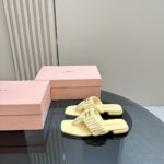 Miu Miu - Matelassé Nappa Leather Thong Sandals