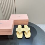 Miu Miu - Matelassé Nappa Leather Thong Sandals
