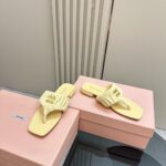 Miu Miu - Matelassé Nappa Leather Thong Sandals