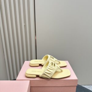 Miu Miu - Matelassé Nappa Leather Thong Sandals