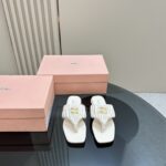 Miu Miu - Matelassé Nappa Leather Thong Sandals
