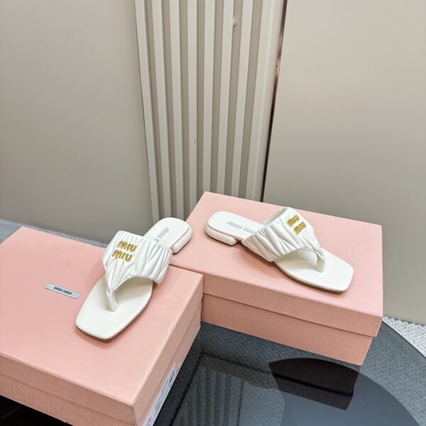 Miu Miu - Matelassé Nappa Leather Thong Sandals