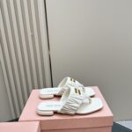 Miu Miu - Matelassé Nappa Leather Thong Sandals