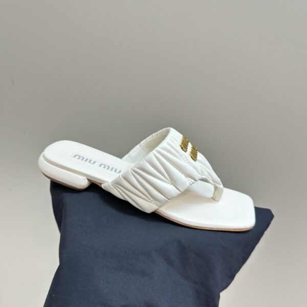 Miu Miu - Matelassé Nappa Leather Thong Sandals