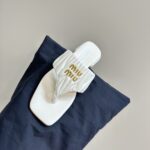 Miu Miu - Matelassé Nappa Leather Thong Sandals