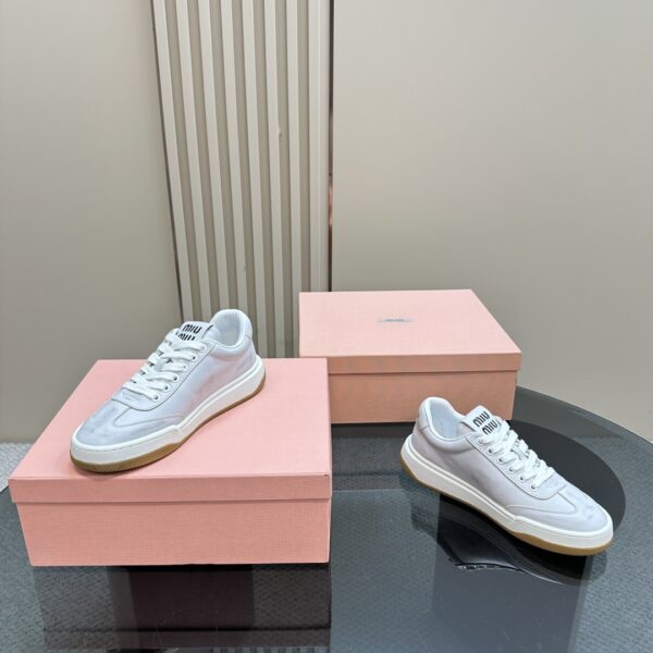 Miu Miu - Bleached Leather Sneakers