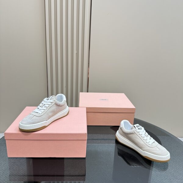 Miu Miu - Bleached Leather Sneakers