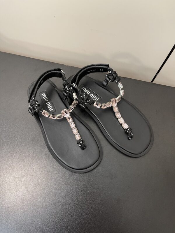Miu Miu - Cotton Cord Thong Sandals