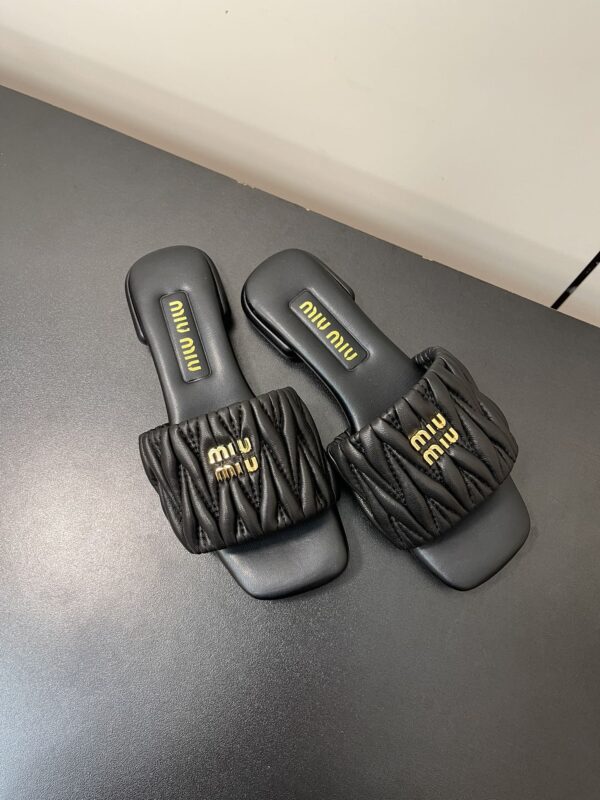 Miu Miu - Matelassé Nappa Leather Slides